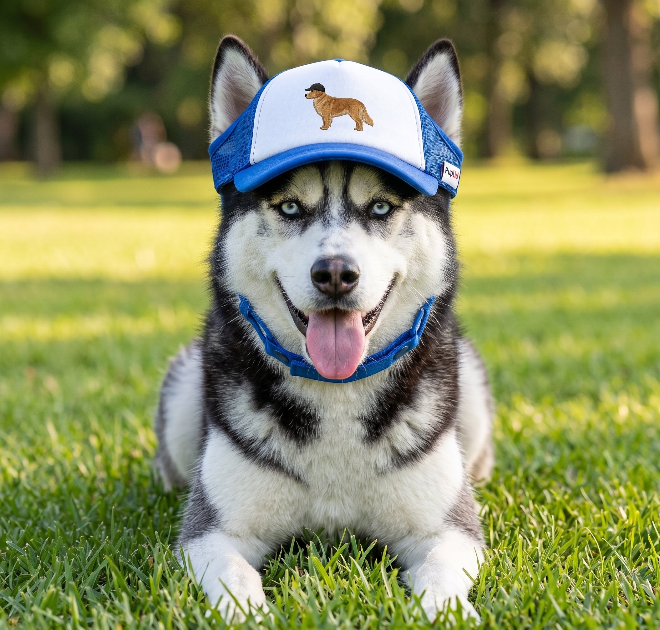Dog Hat Trucker Cap with Ear Holes & Chin Strap